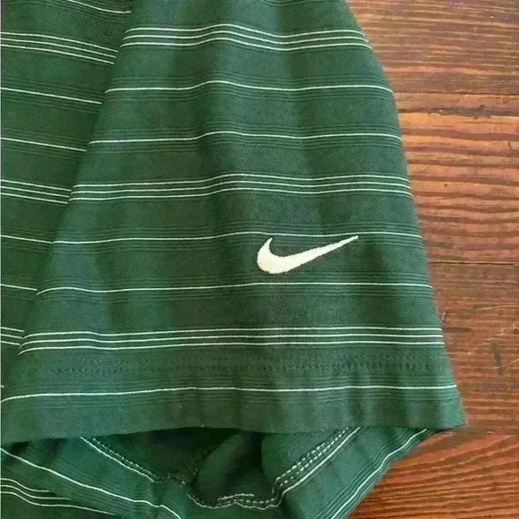 Mens Nike Golf Striped Polo Sz Medium Nike Fit Dry Green  Stripe Short Sleeve - Picture 4 of 5